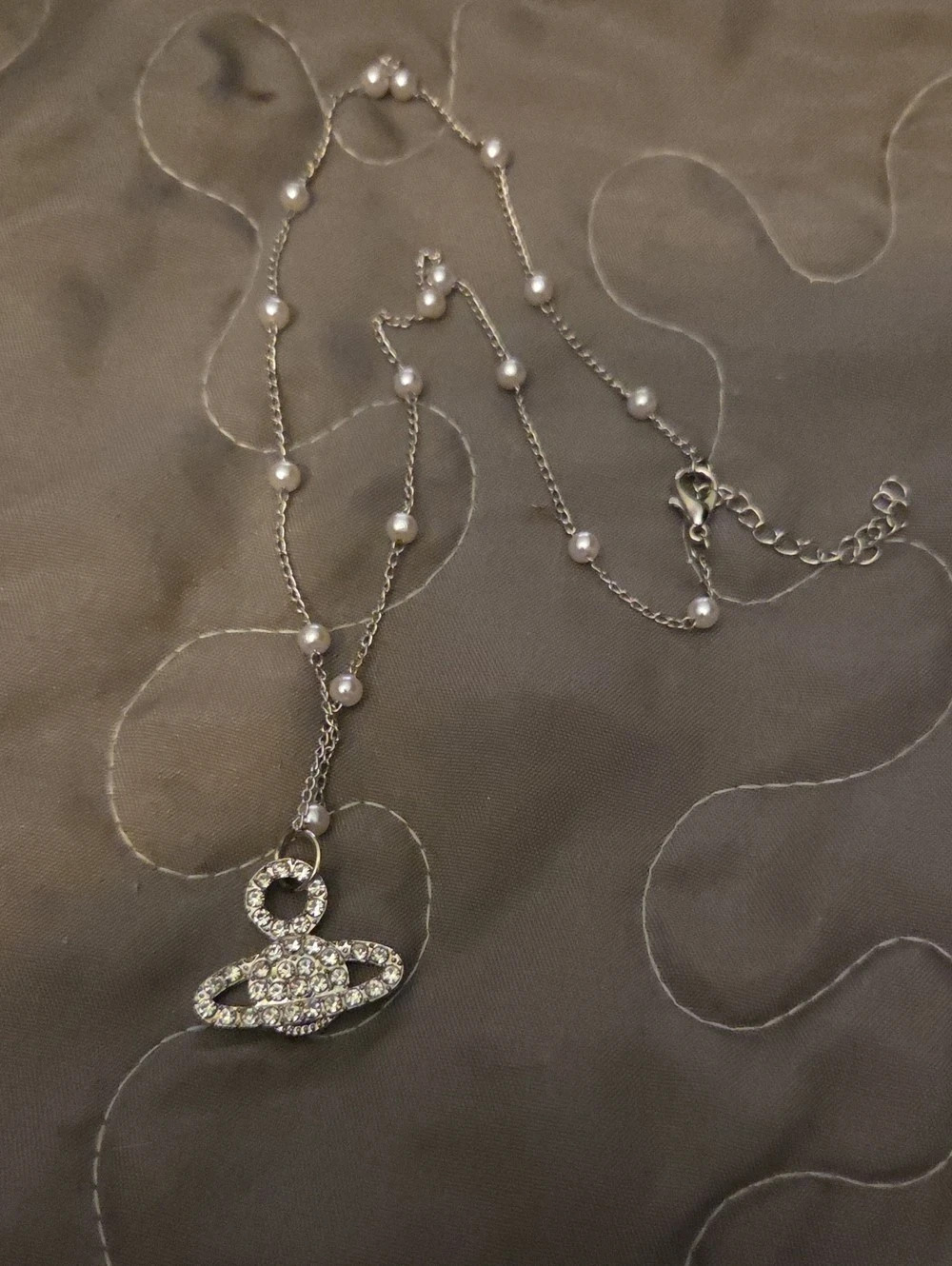Celestial Planet Pendant Necklace in Silver